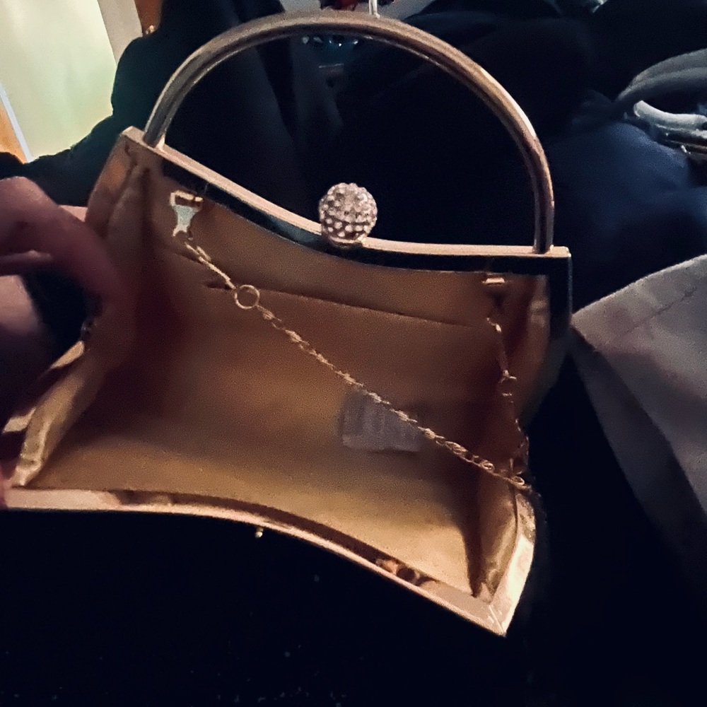Gold handbag gold chain strap